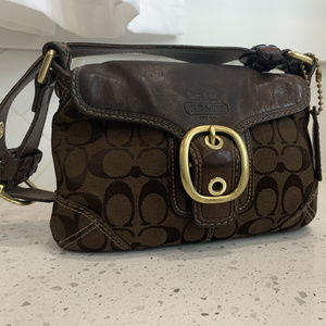Coach Brown "C" Leather Handbag
